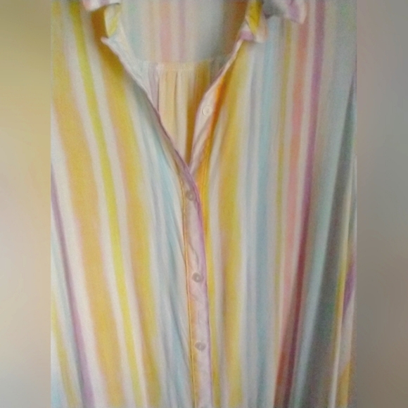 Striped Swing Sleeveless Dress Slide Front Pockets - Picture 11 of 16